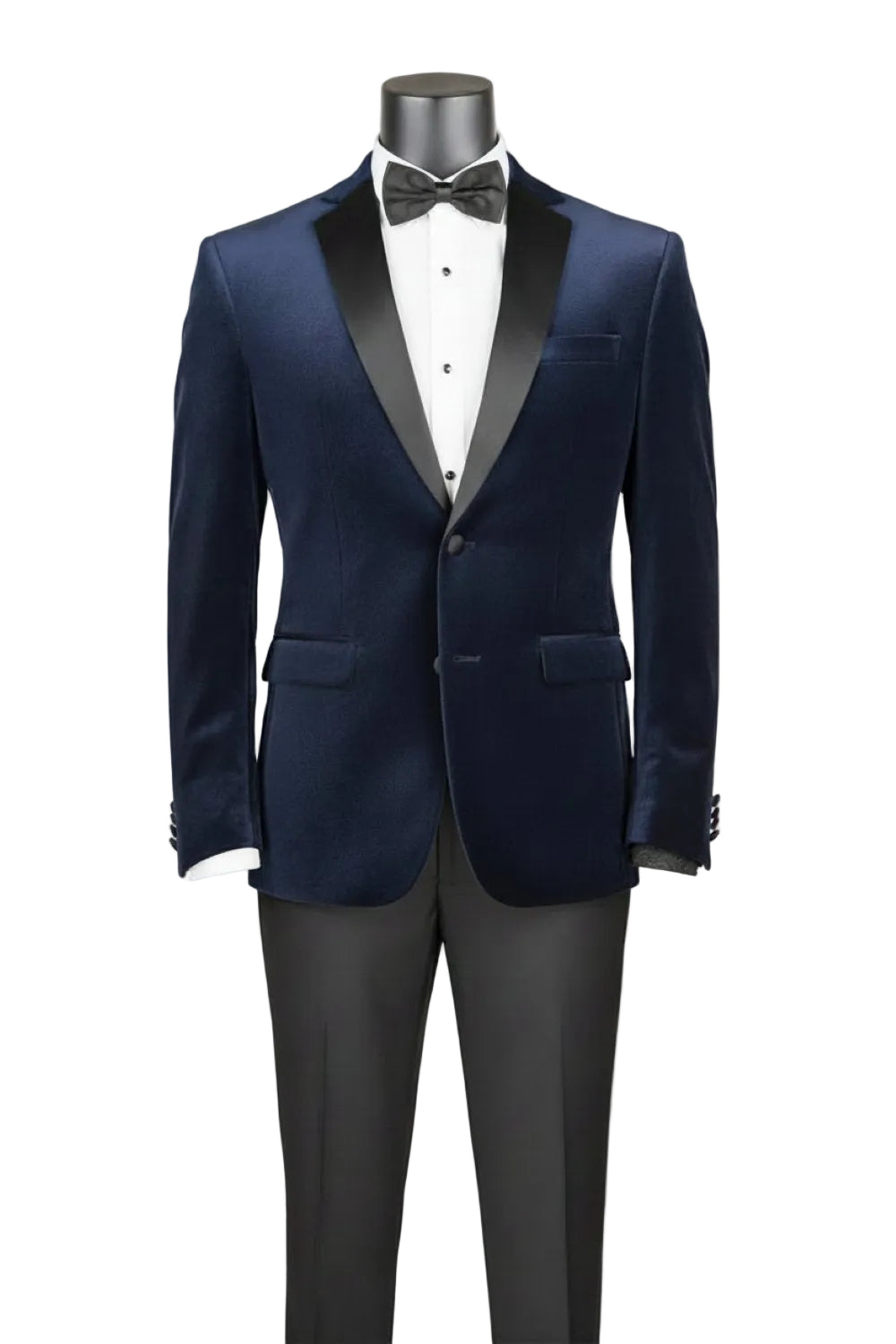 Men's Slim Fit Velvet Tuxedo 2 Piece in Navy