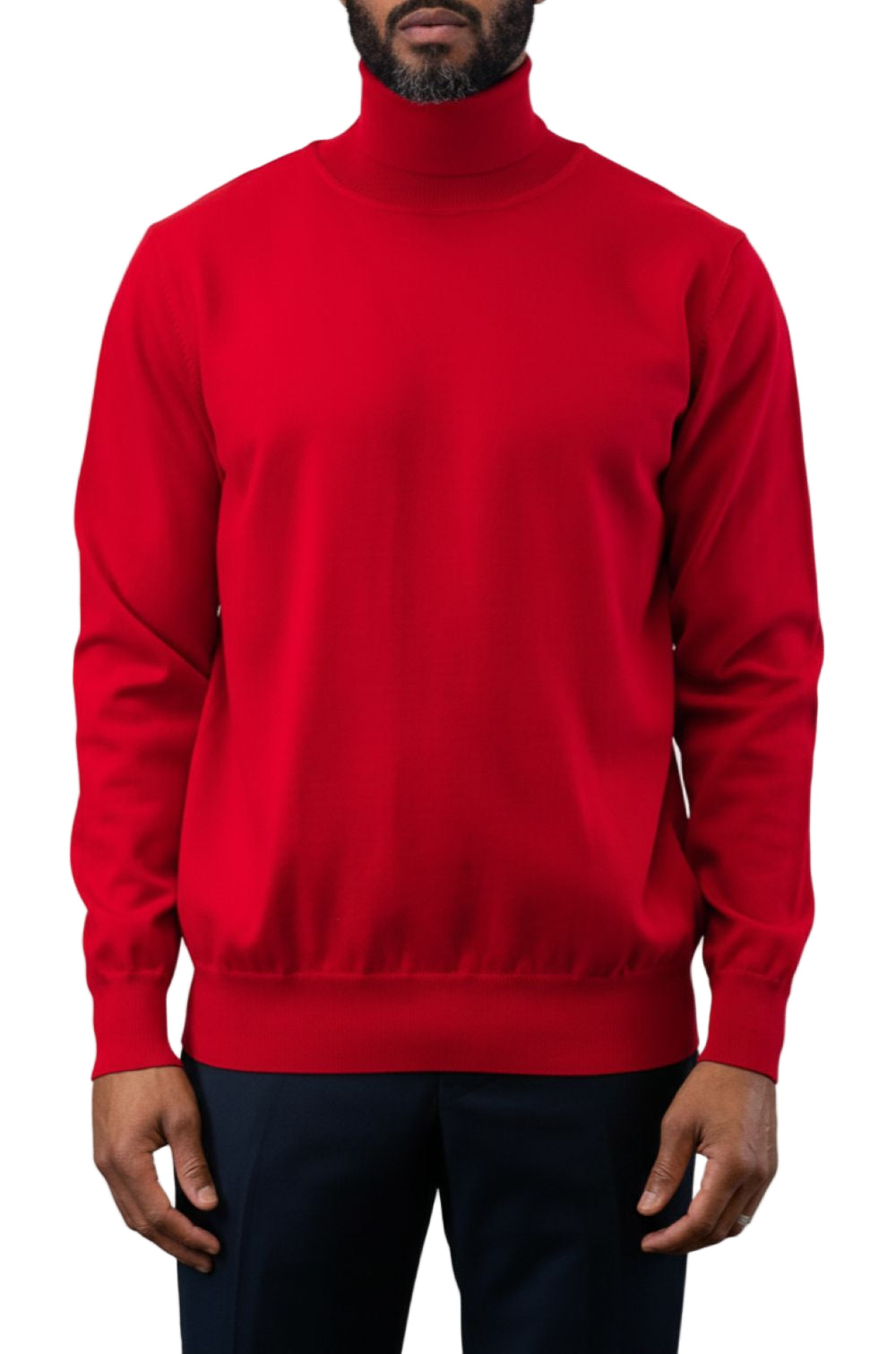 Men's Fashion Turtleneck Sweater in Red