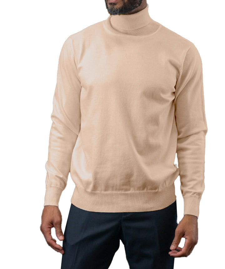 Men's Fashion Turtleneck Sweater in Taupe
