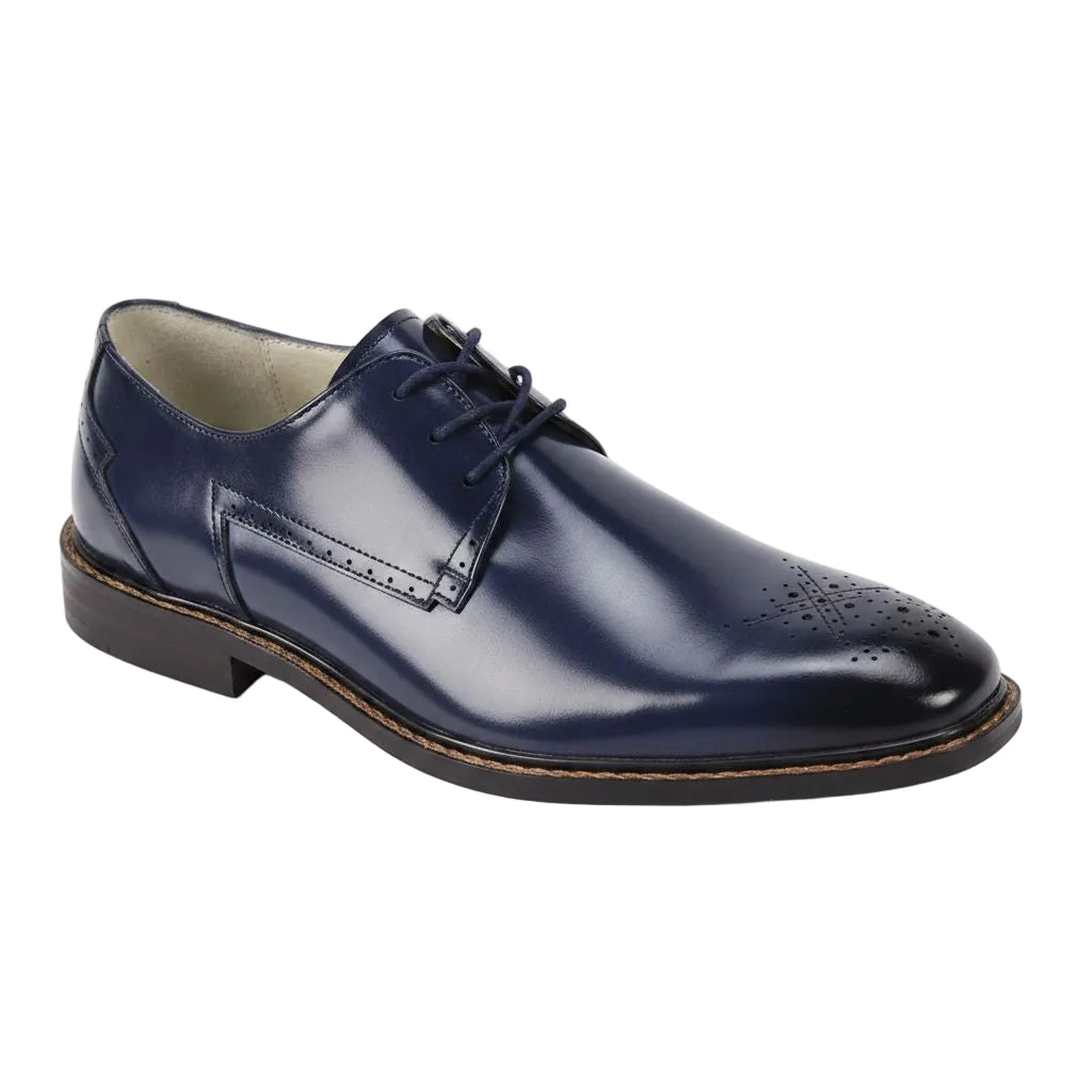Toby Collection - Blue Medallion Toe Lace-Up Dress Shoes