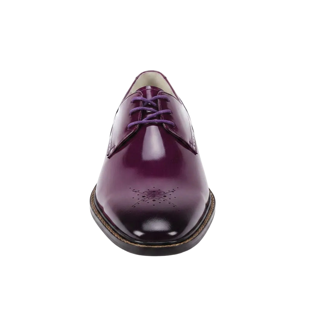 Purple leather shoe on a white background