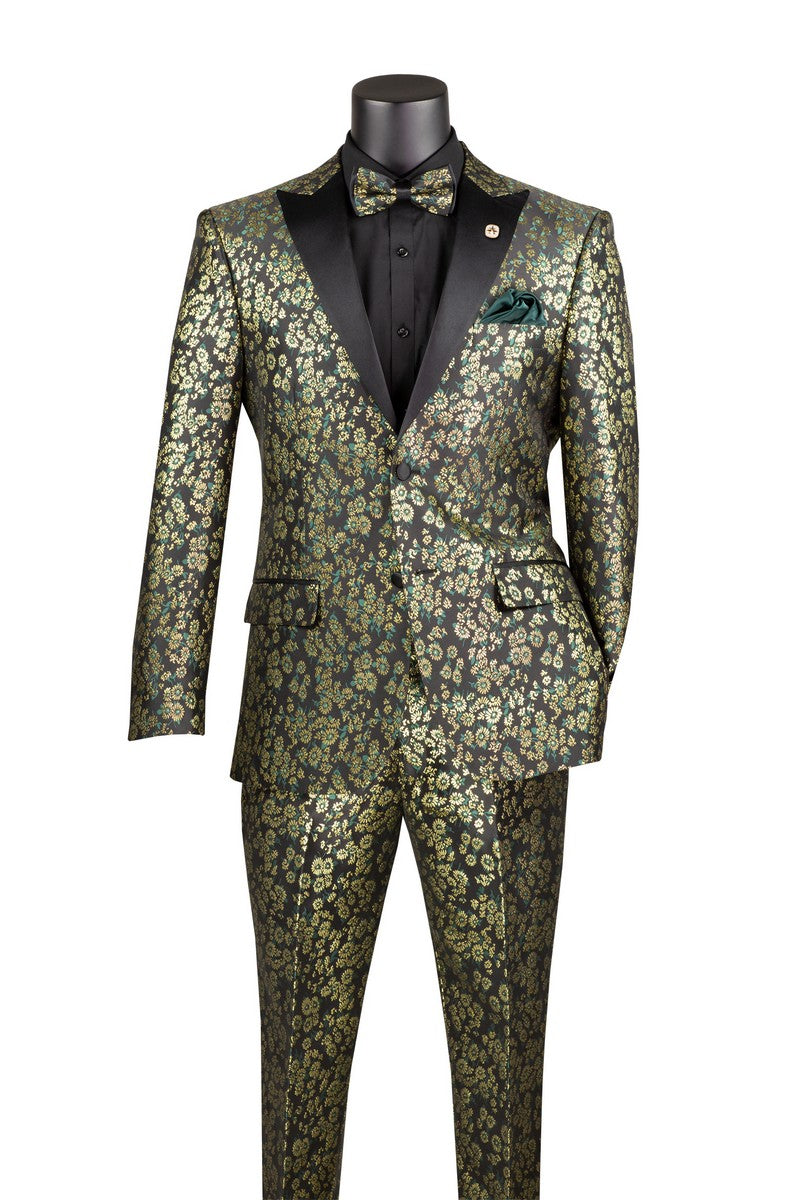 Emerald Green Sim Fit Tuxedo 2 Pieces with Matching Bow Tie | Suits Outlets Men's Fashion Emerald Green Sim Fit Tuxedo 2 Pieces with Matching Bow Tie | Suits Outlets Men's Fashion