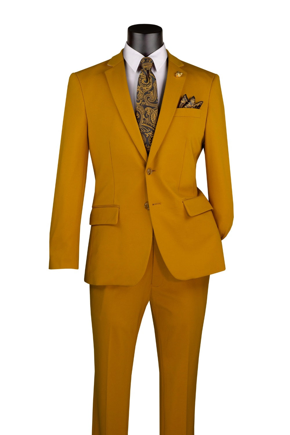 Kingsman Collection - Shawl Collar Slim Fit Tuxedo 2 Piece 1 Button Gold