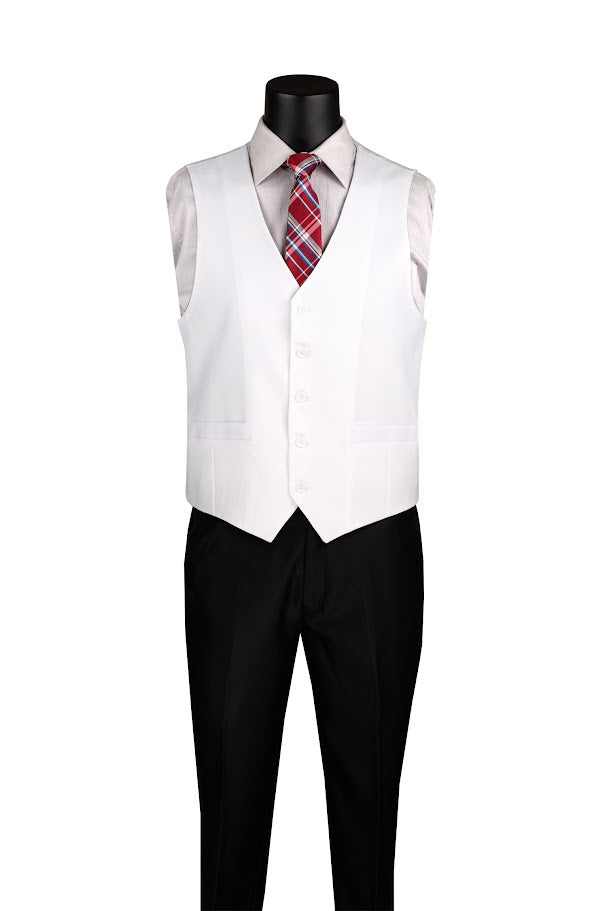 Men's Regular Fit Vest 5 Buttons in White