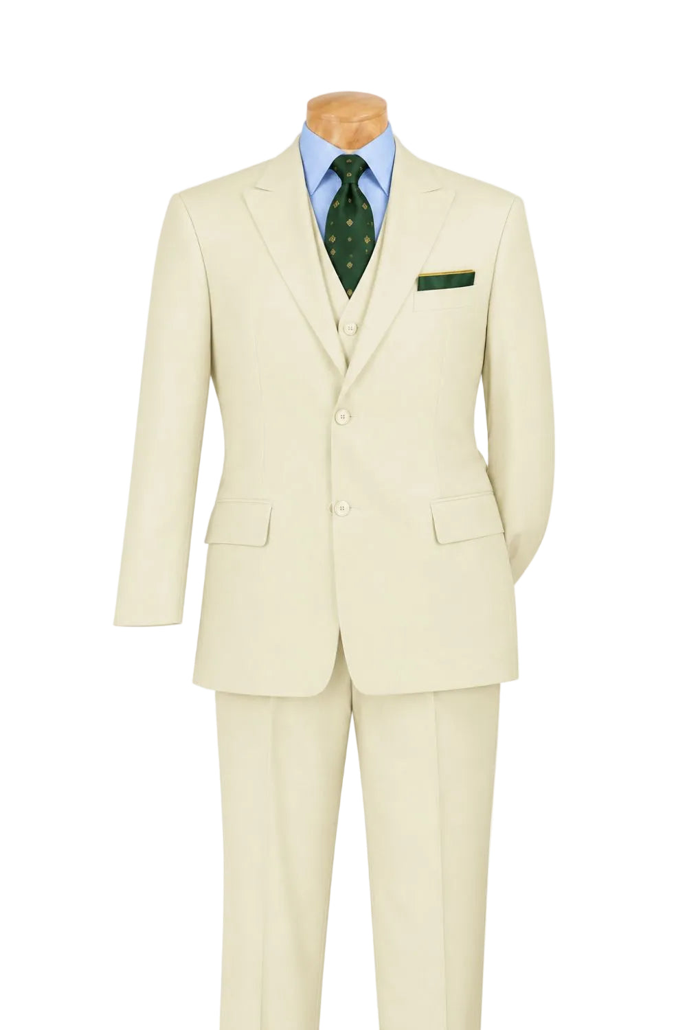 Morgan Collection - Regular Fit 3 Piece Suit 2 Button Ivory