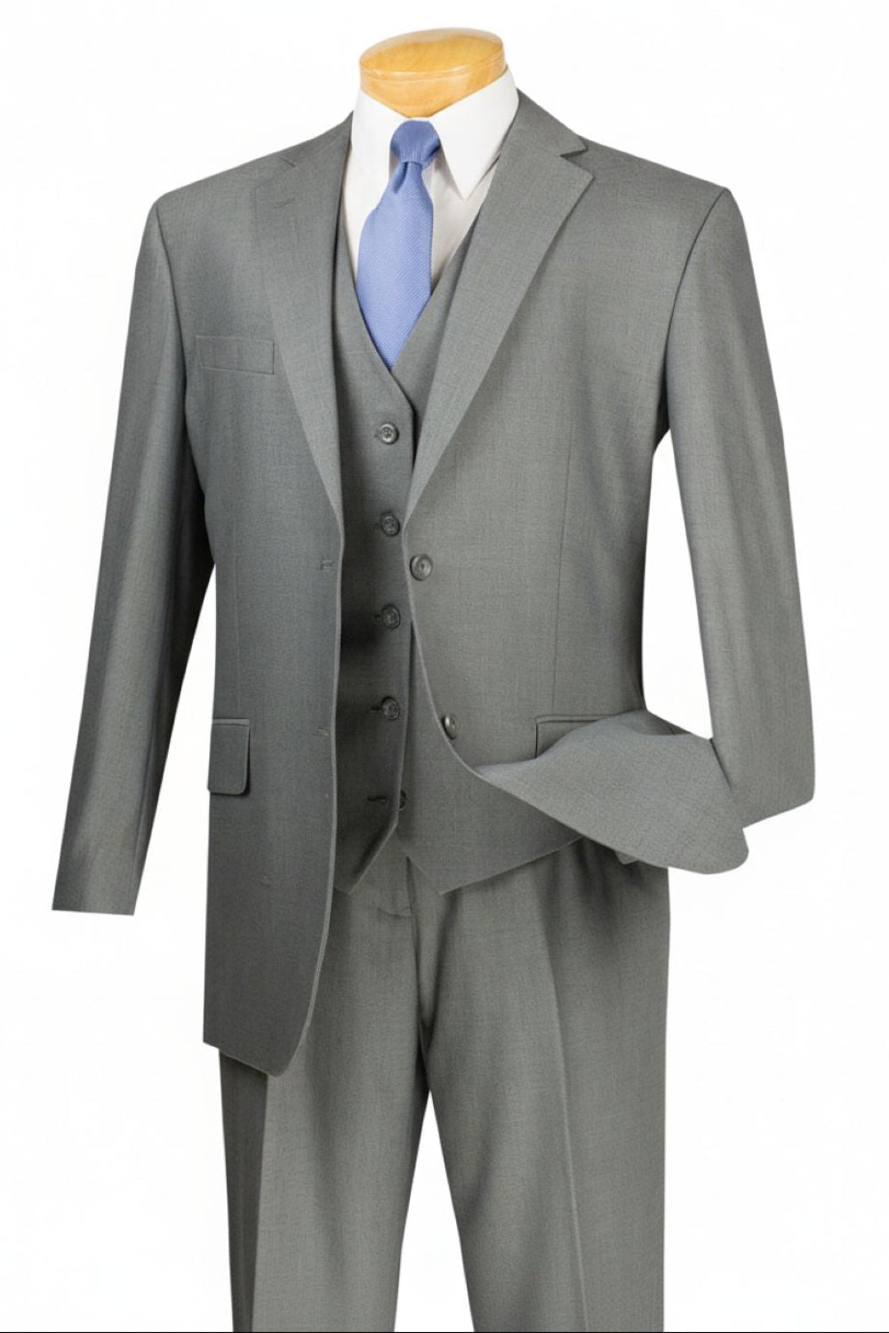 Morgan Collection - Regular Fit 3 Piece Suit 2 Button Medium Gray