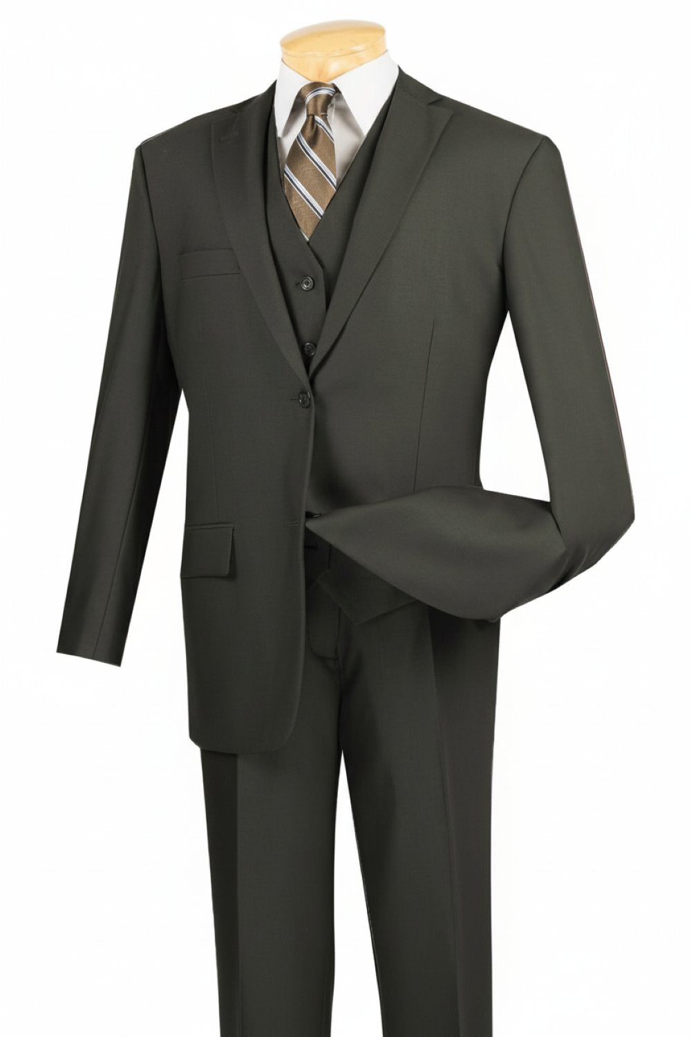 Morgan Collection - Regular Fit 3 Piece 2 Button Dark Olive