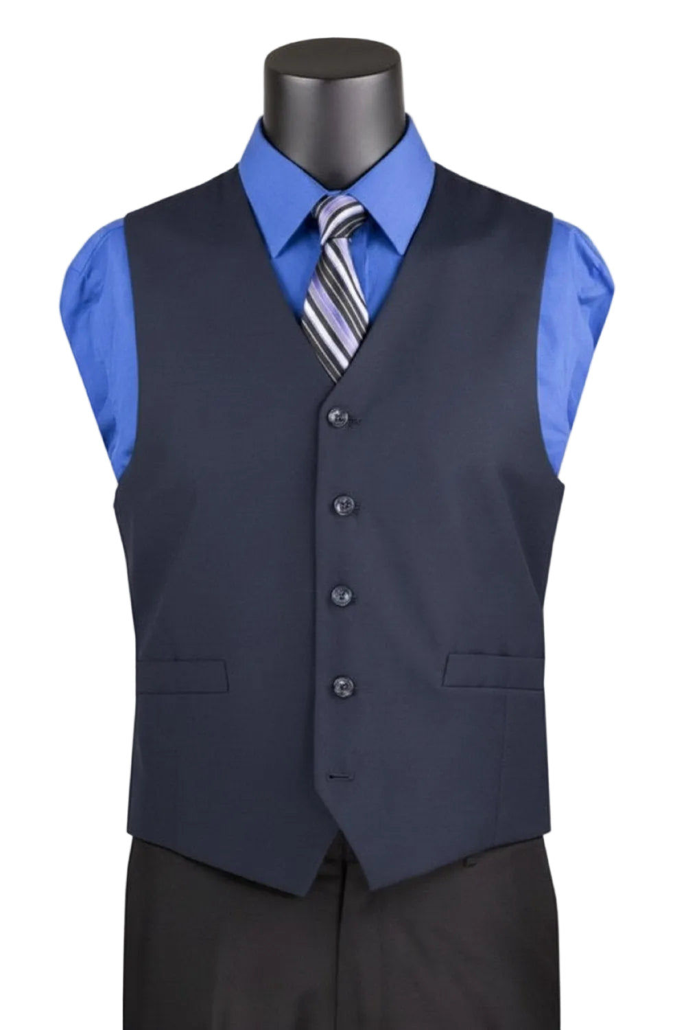 Navy Slim Fit Vest Single Breasted 5 Button Design