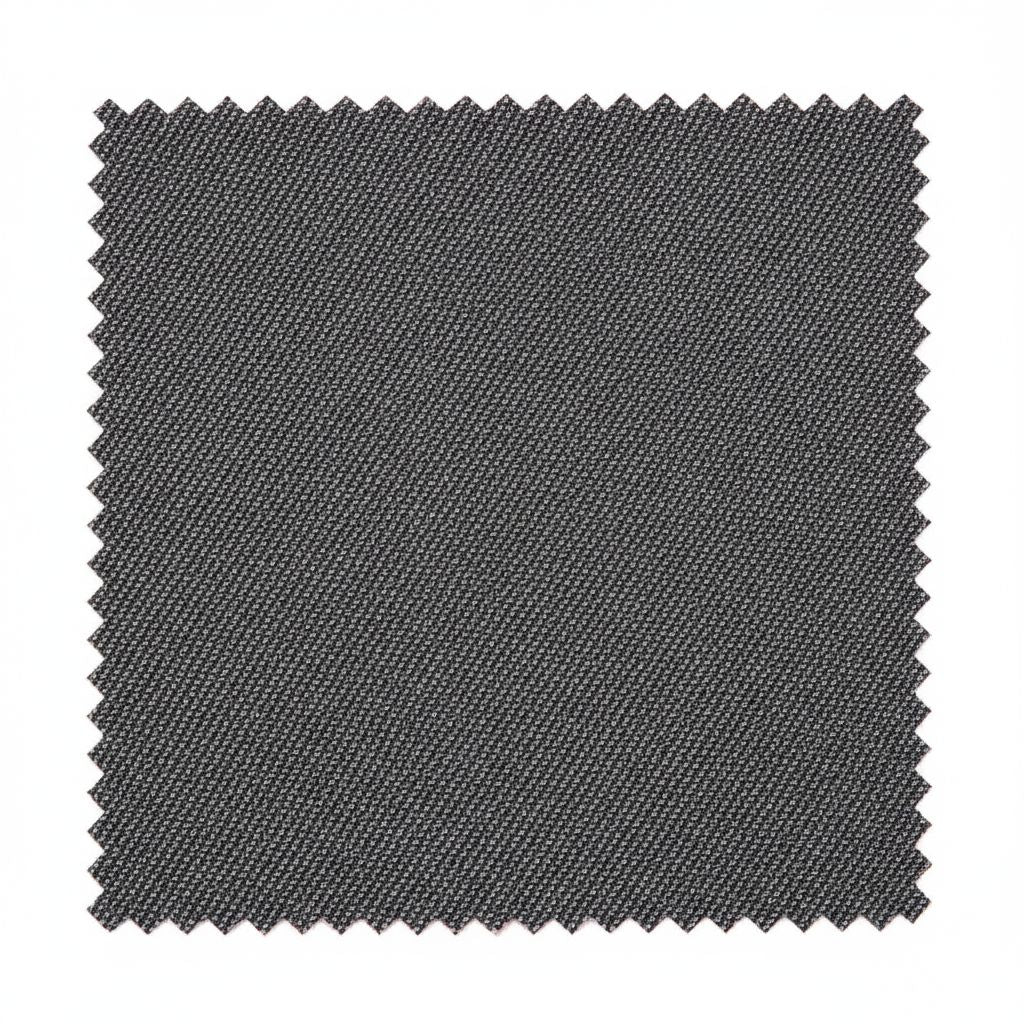 Textured black fabric swatch on a white background