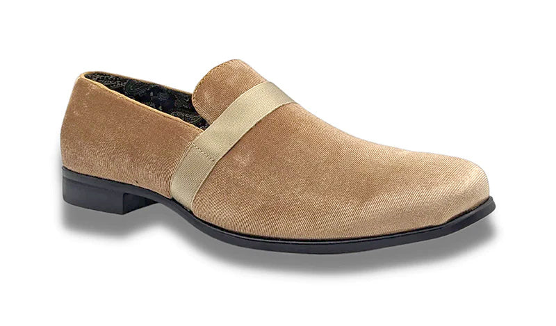 (Size 13) Tan Solid Velvet Loafer