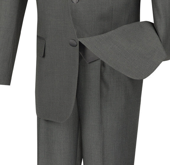 Solid gray Vinci Santorini Collection Regular Fit Tuxedo jacket with collar, button, and pocket details.