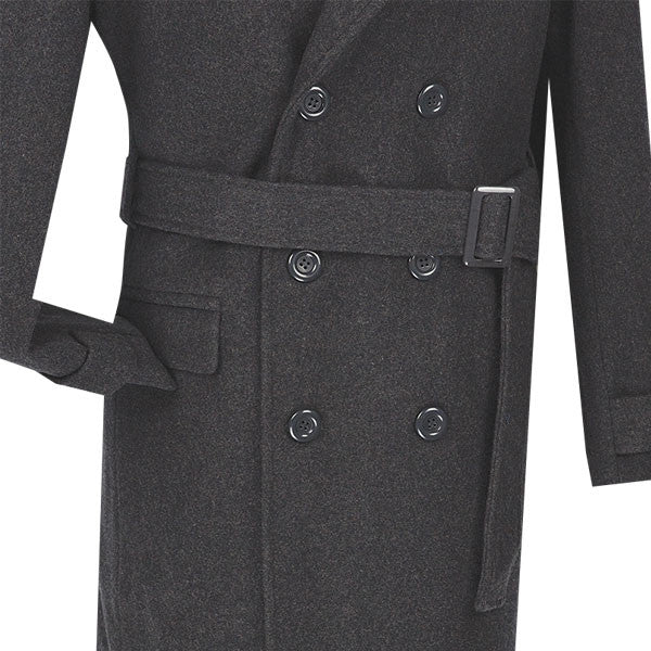 Men's Fall/Winter Slim Fit Double Breasted Top Coat in Charcoal