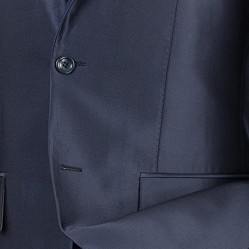 Slim Fit Men's Suit 2 Piece 2 Buttons ShinySharkskin in Blue