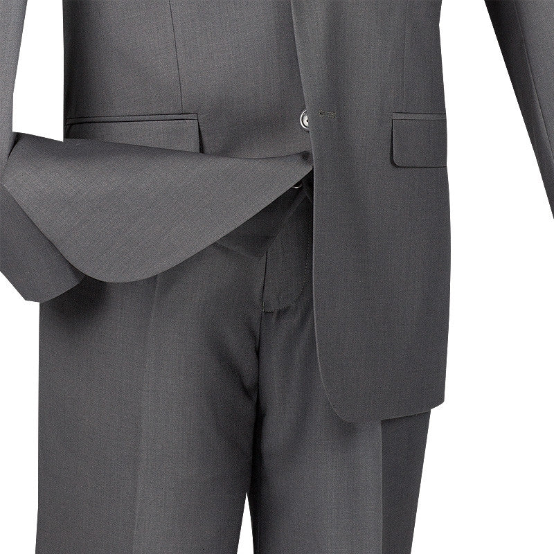 Slim Fit Men's Suit 3 Piece 2 Button in Heather Gray