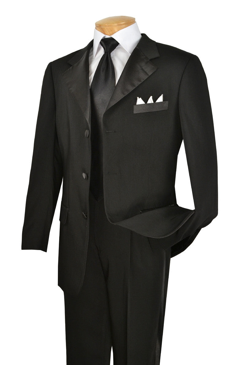 Men's Regular Fit Tuxedo 2 Piece Collection Regular Fit In Black 3 Button Design