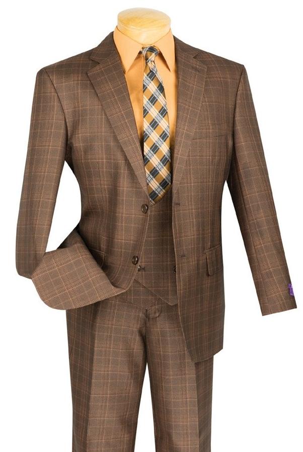 Renaissance Collection - Regular Fit 3 Piece Suit Chestnut