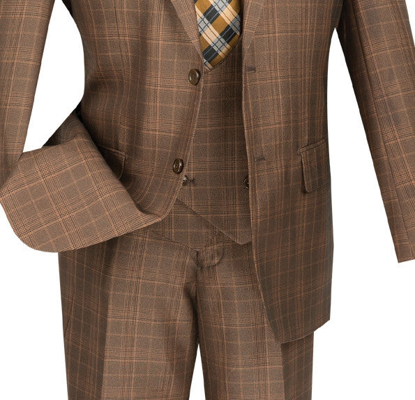 Renaissance Collection - Regular Fit 3 Piece Suit Chestnut