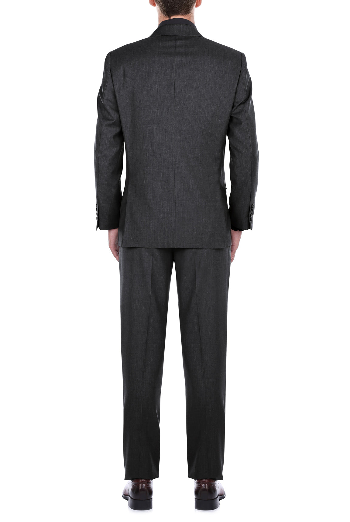 Vanderbilt Collection  - Classic 2 Piece Suit 2 Buttons Regular Fit In Charcoal Gray