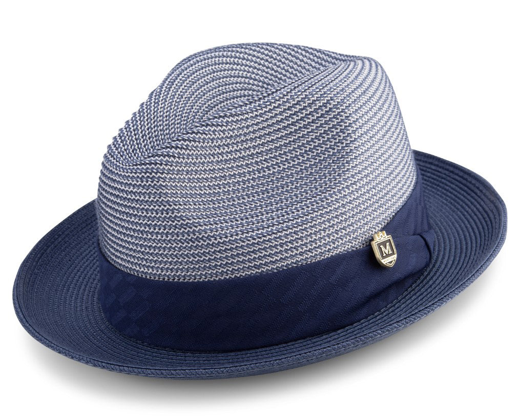 Sapphire Braided Two Tone Snap Brim Pinch Hat