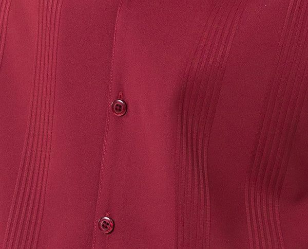 Burgundy Tone on Tone Vertical Stripes Walking Suit 2 Piece Short Sleeve Set