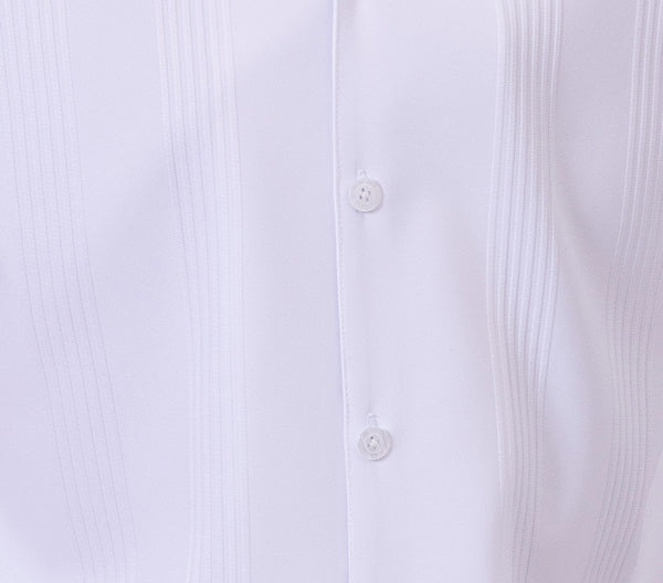 White Tone on Tone Vertical Stripes Walking Suit 2 Piece Short Sleeve Set