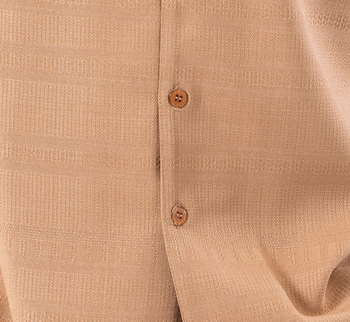Tan Weave Pattern Walking Suit 2 Piece Short Sleeve Set