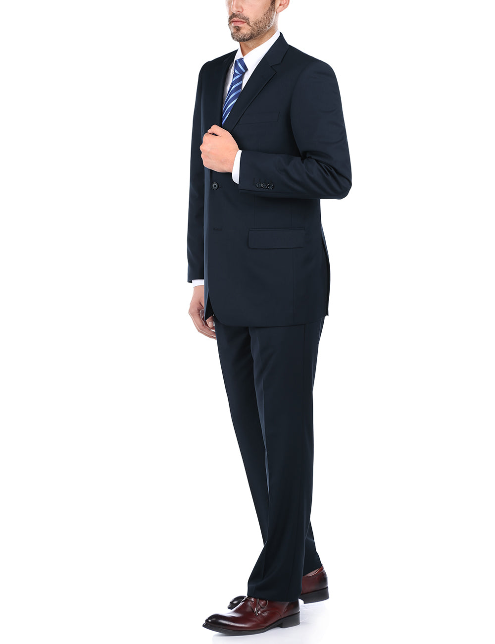 Vanderbilt Collection - Classic 2 Piece Suit 2 Buttons Regular Fit In Dark Navy