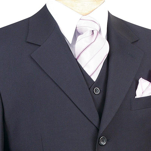 Avalon Collection - Regular Fit Men's Suit 3 Button 3 Piece Navy