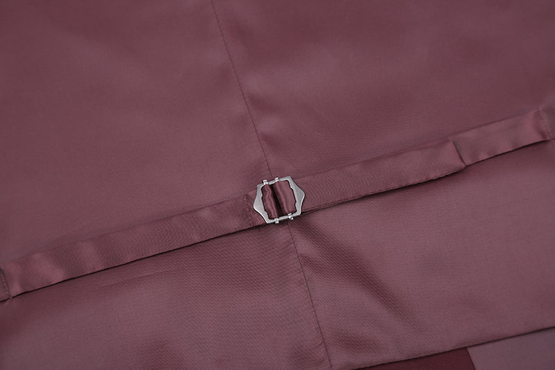 Vanderbilt Collection - Classic Dress Vest 5 Buttons Regular Fit In Burgundy
