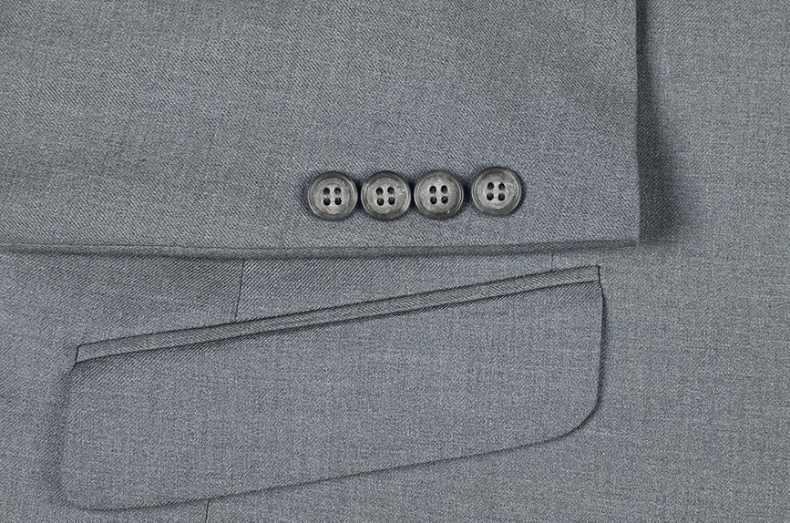 Renoir solid Gray Slim Fit 2 Piece Suit, jacket and trousers visible in a full-body view.