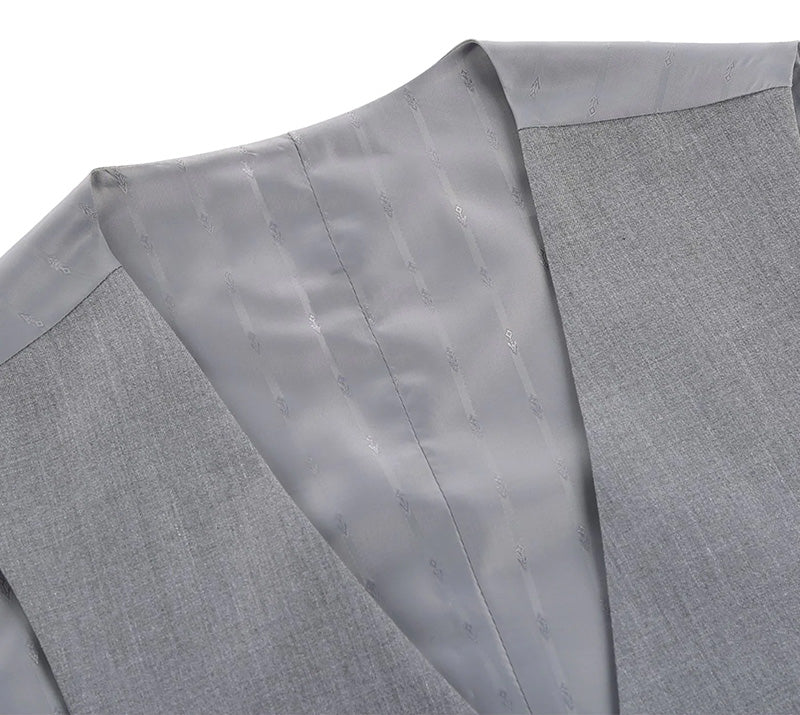 Vanderbilt Collection - Classic Dress Vest 5 Buttons Regular Fit In Gray