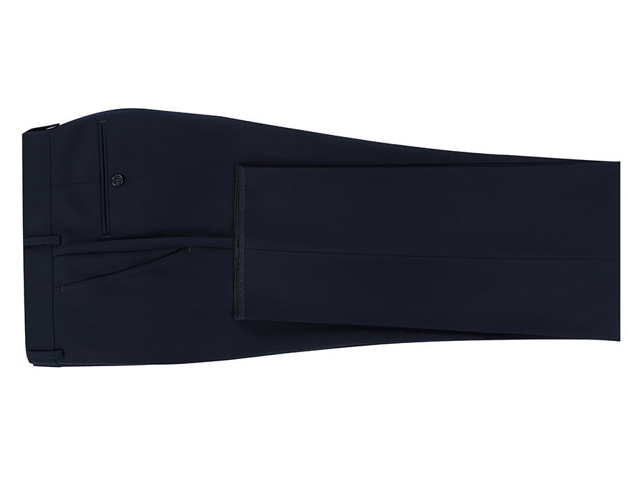 slim fit dress slacks 28W Mens Slim Fit Flat Front Dress Pant Indigo Blue main image 1