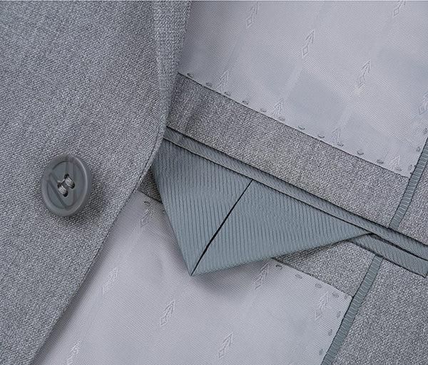 Vanderbilt Collection - Classic 2 Piece Suit 2 Buttons Regular Fit In Gray