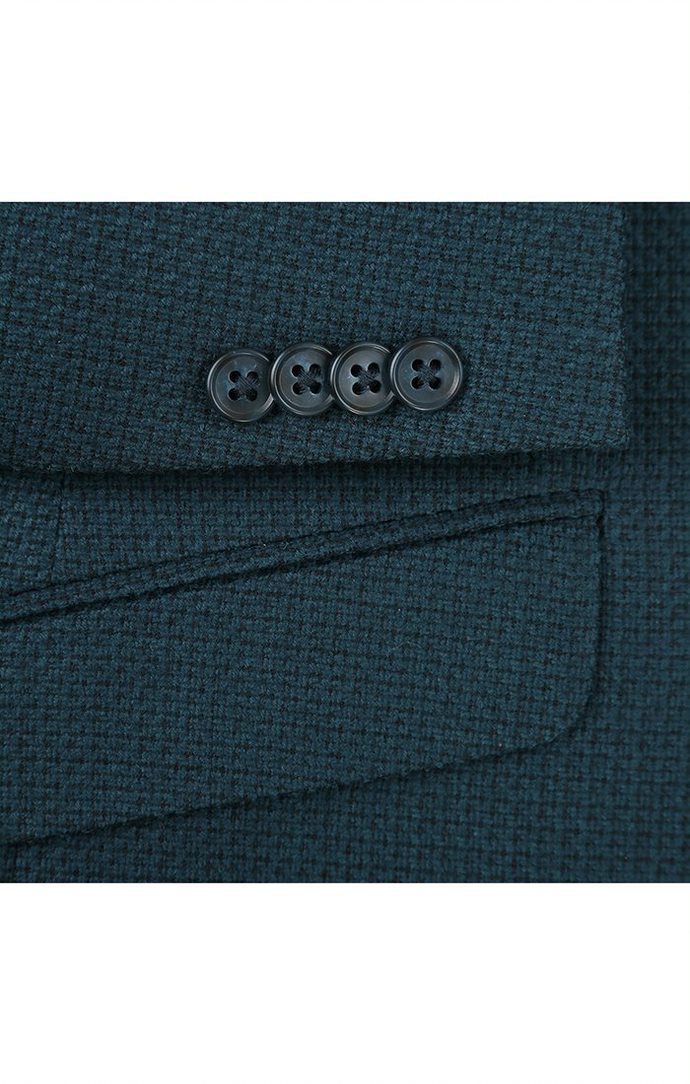 Solid emerald green Renoir Men's Slim Fit Blazer Wool Blend Sports Jacket, featuring buttons and a pocket.