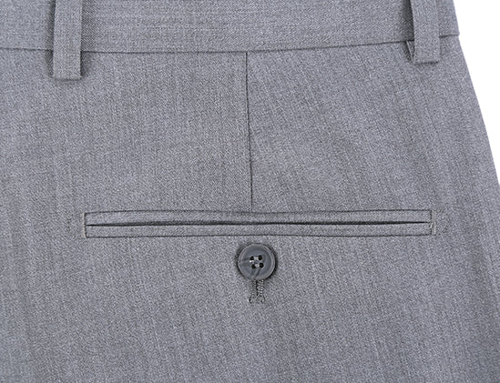 Renoir solid gray Dress Pants Regular Leg Un-Hemmed Bottoms.