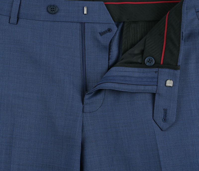 Solid blue Louis Vuitton Wool Single Breasted Dress Suit Slim Fit 2 Piece 2 Button.