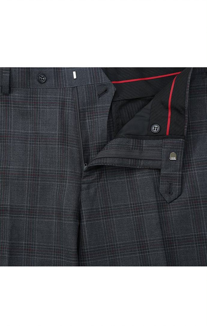 Solid Dark Gray 100% Wool Regular Fit 2 Piece 2 Button Dress Suit jacket.