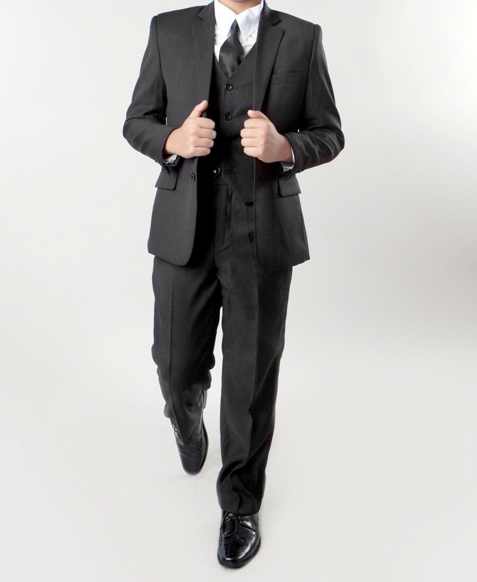 Classic Boy Suit 5 Piece Set Black