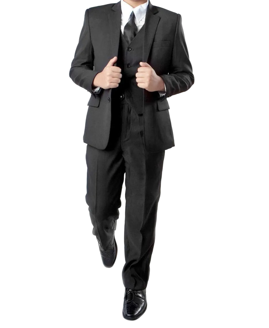 Classic Boy Suit 5 Piece Set Black