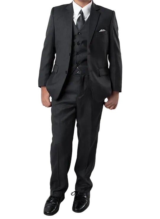 Classic Boy Suit 5 Piece Set Gray