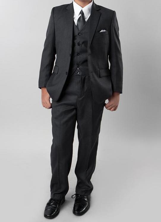 (8H, 18) Classic Boy Suit 5 Piece Set Gray