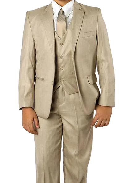 Classic Boy Suit 5 Piece Set Beige