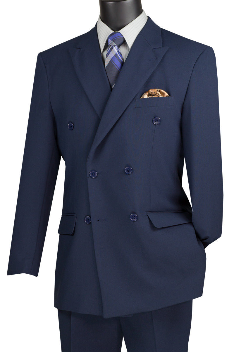 Ramses Collection - Double Breasted Suit 2 Piece Regular Fit in Navy