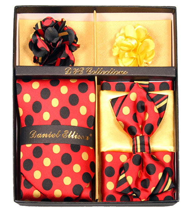 Yellow and Dots Men's Accessories Collection Box 6 Pieces Set