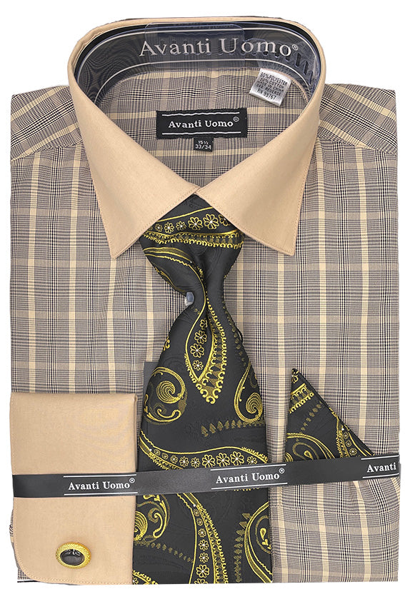 avanti uomo dress shirts Blue Paisley Men's Dress casual Shirts Long Sleeves By Avanti Uomo 2XL-18.5" / Blue
