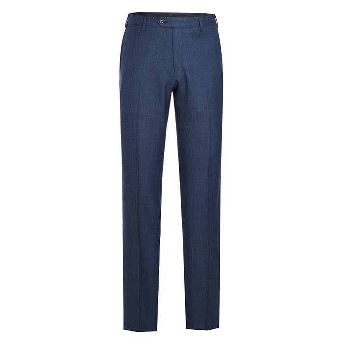 Close-up of the checkered pocket on the English Laundry Blue Slim Fit Suit Wool Blend, white background.