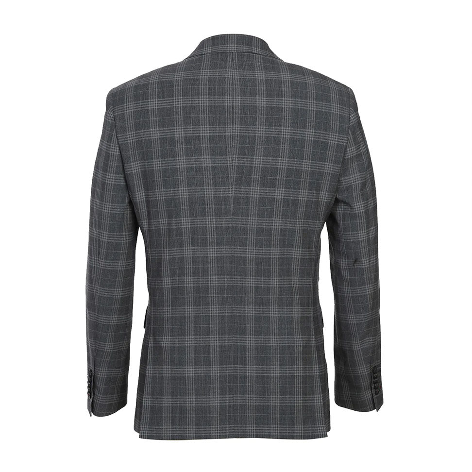 English Laundry 2-Piece Gray Check Peak Suit Wool Blend