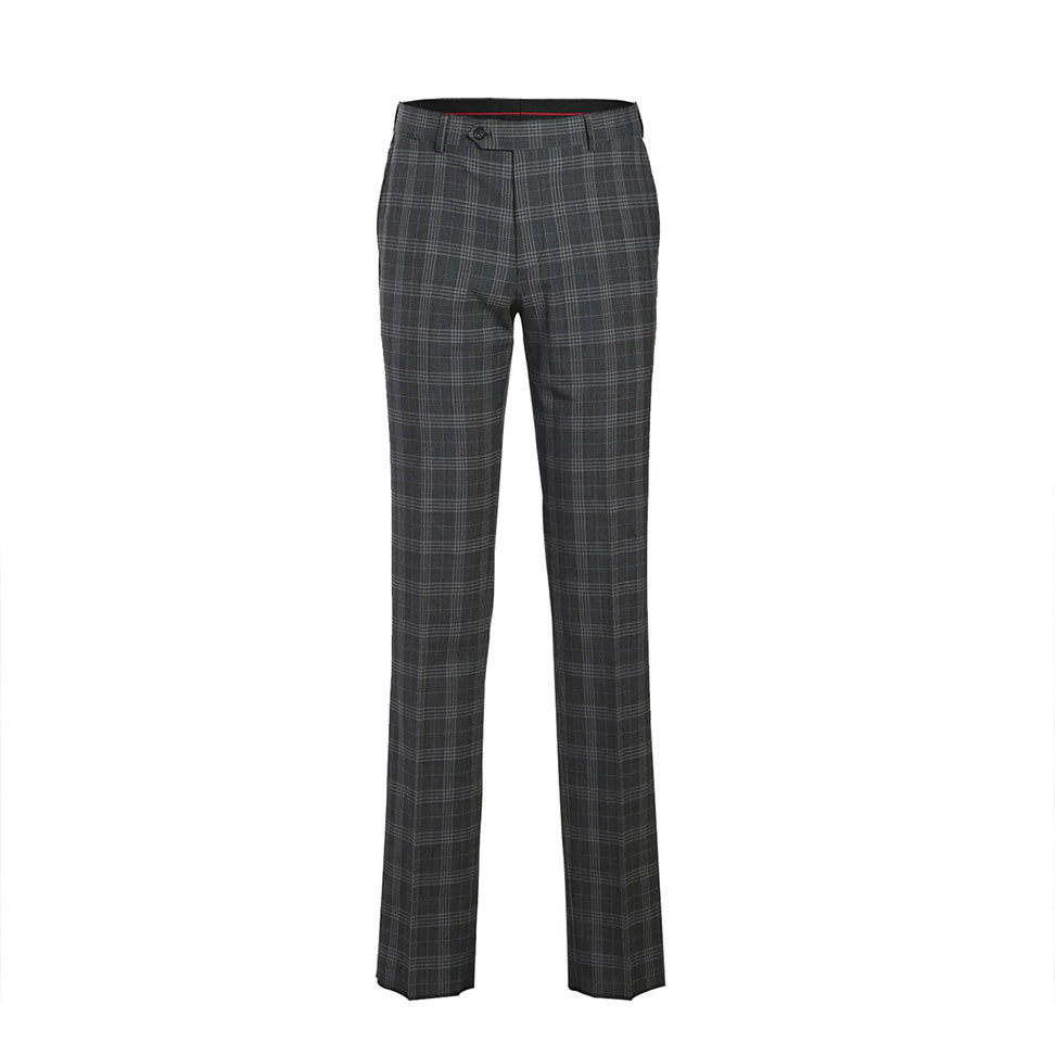 English Laundry 2-Piece Gray Check Peak Suit Wool Blend