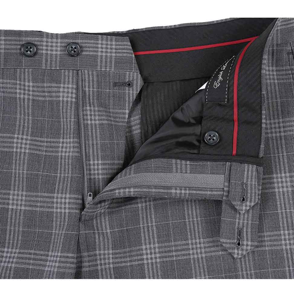 English Laundry 2-Piece Gray Check Peak Suit Wool Blend