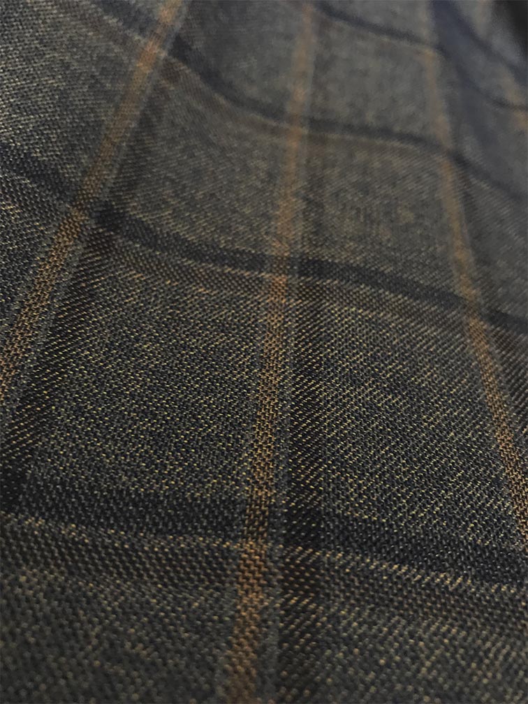 Atrani Collection - Regular Fit Windowpane Suit 3 Piece in Brownish Olive